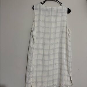 Eileen Fisher Cream Plaid Dress